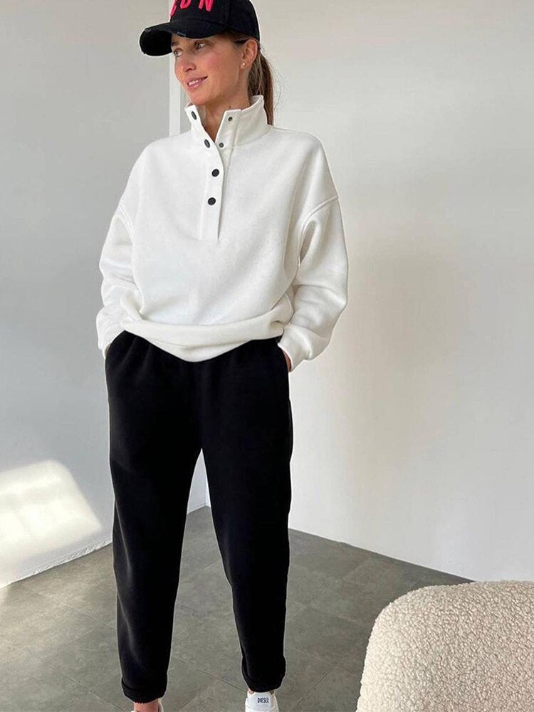 Completo Felpa e Pantaloni Pile Donna