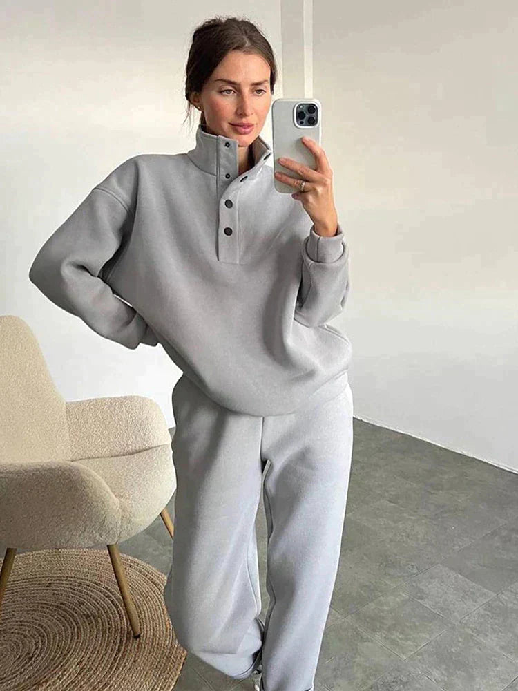 Completo Felpa e Pantaloni Pile Donna