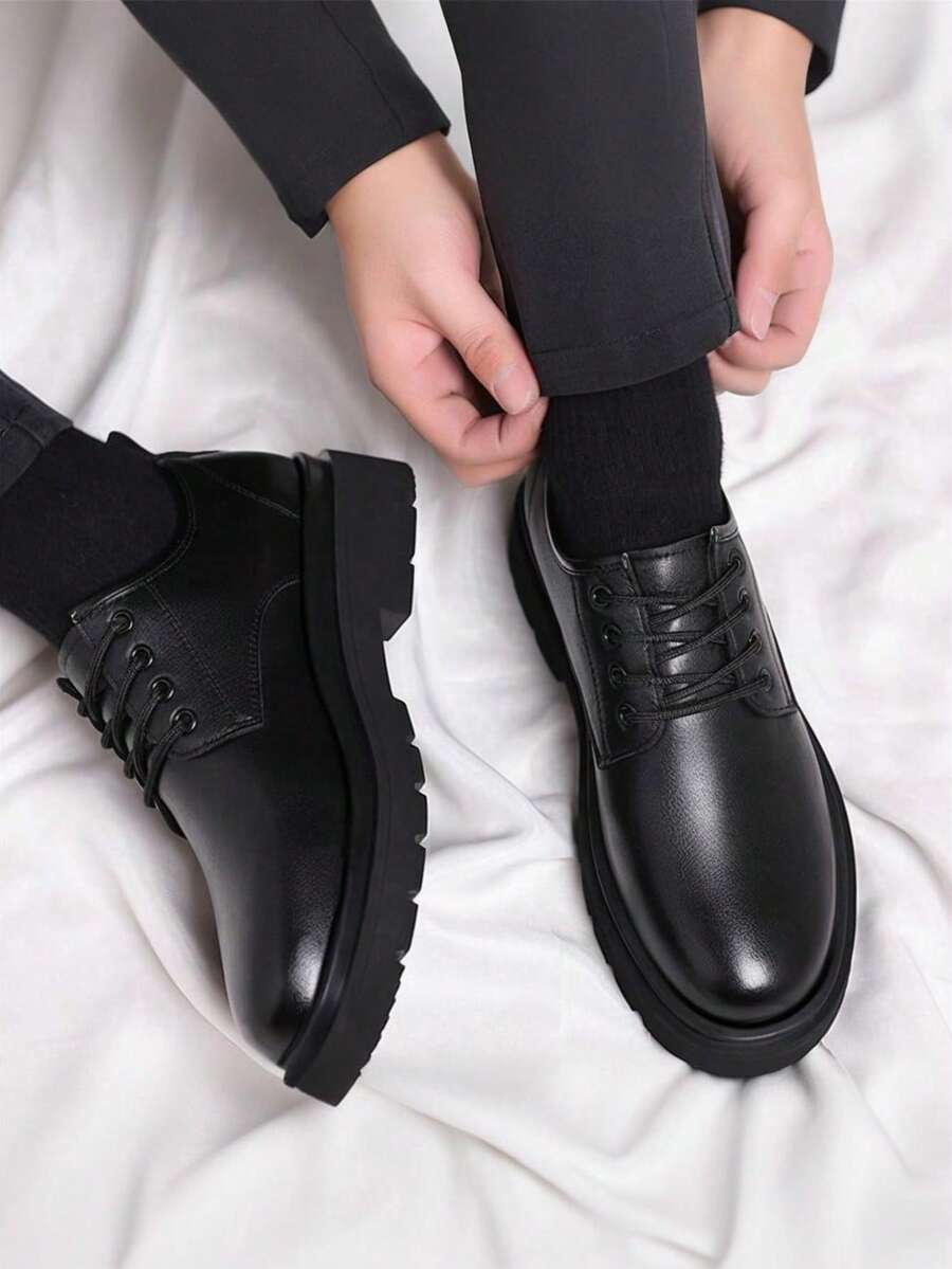 Scarpe Derby Stringate Suola Spessa Uomo