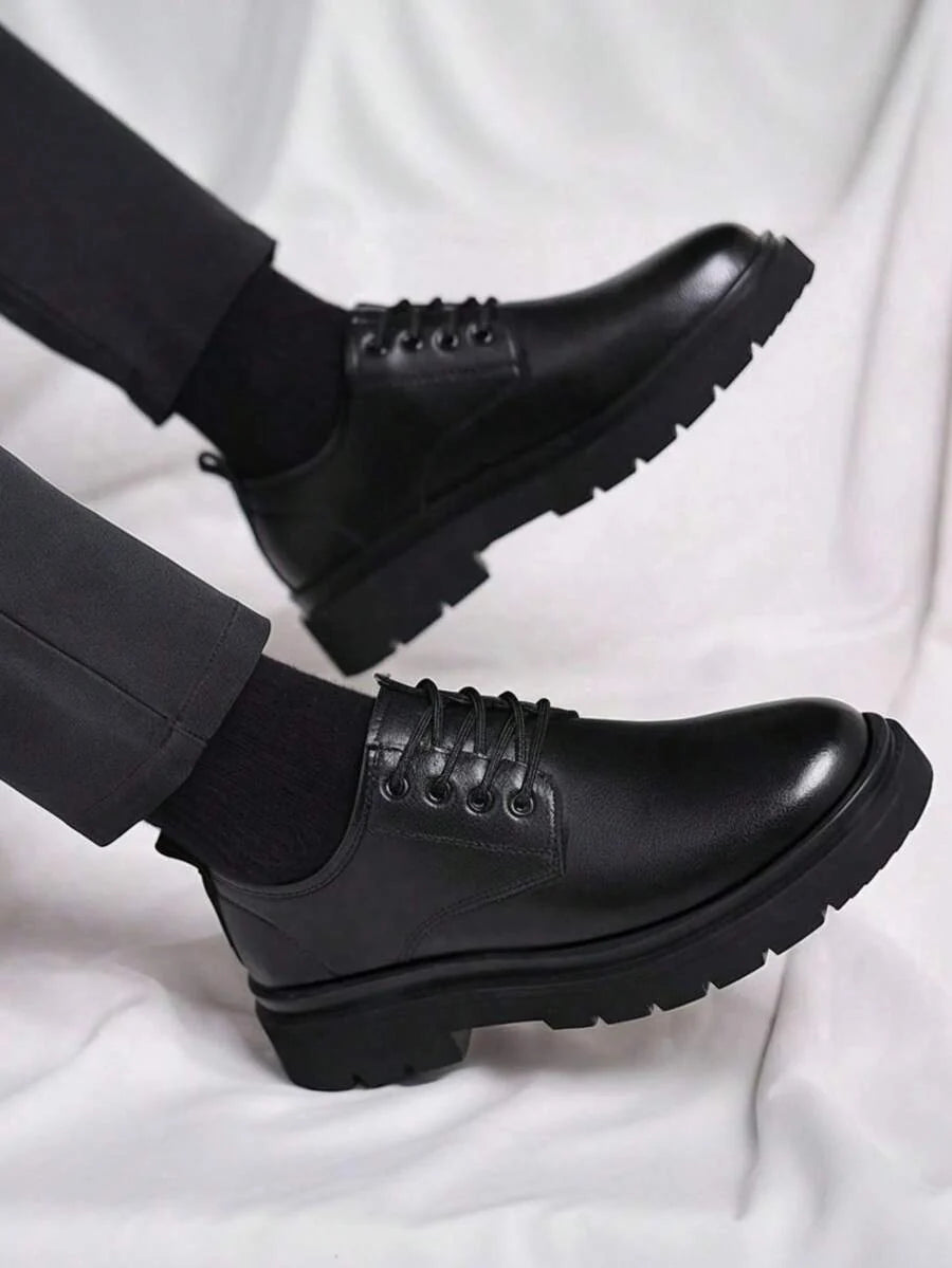 Scarpe Derby Stringate Suola Spessa Uomo