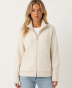 Cardigan con Zip Collo Alto Donna