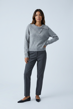 Maglione Collo Asimmetrico con Perle Donna