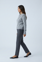 Maglione Collo Asimmetrico con Perle Donna