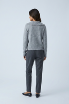 Maglione Collo Asimmetrico con Perle Donna