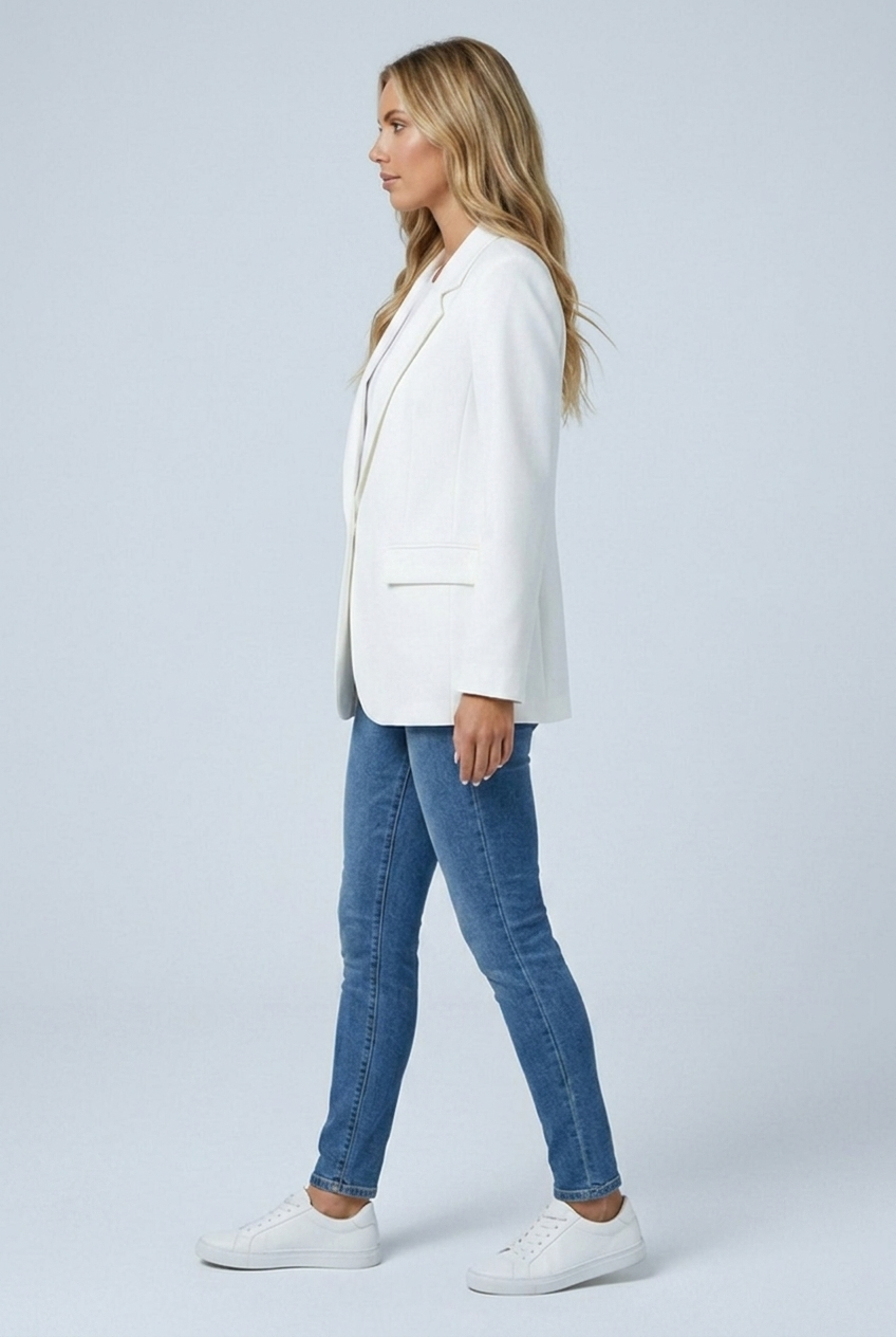 Blazer Lungo Dritto Un Bottone Donna