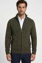 Cardigan con Zip Collo Alto Uomo