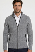 Cardigan con Zip Collo Alto Uomo