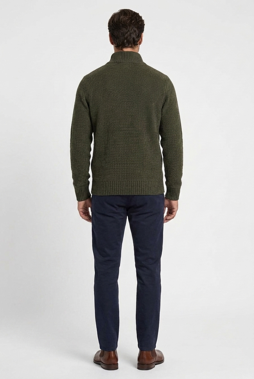 Cardigan con Zip Collo Alto Uomo