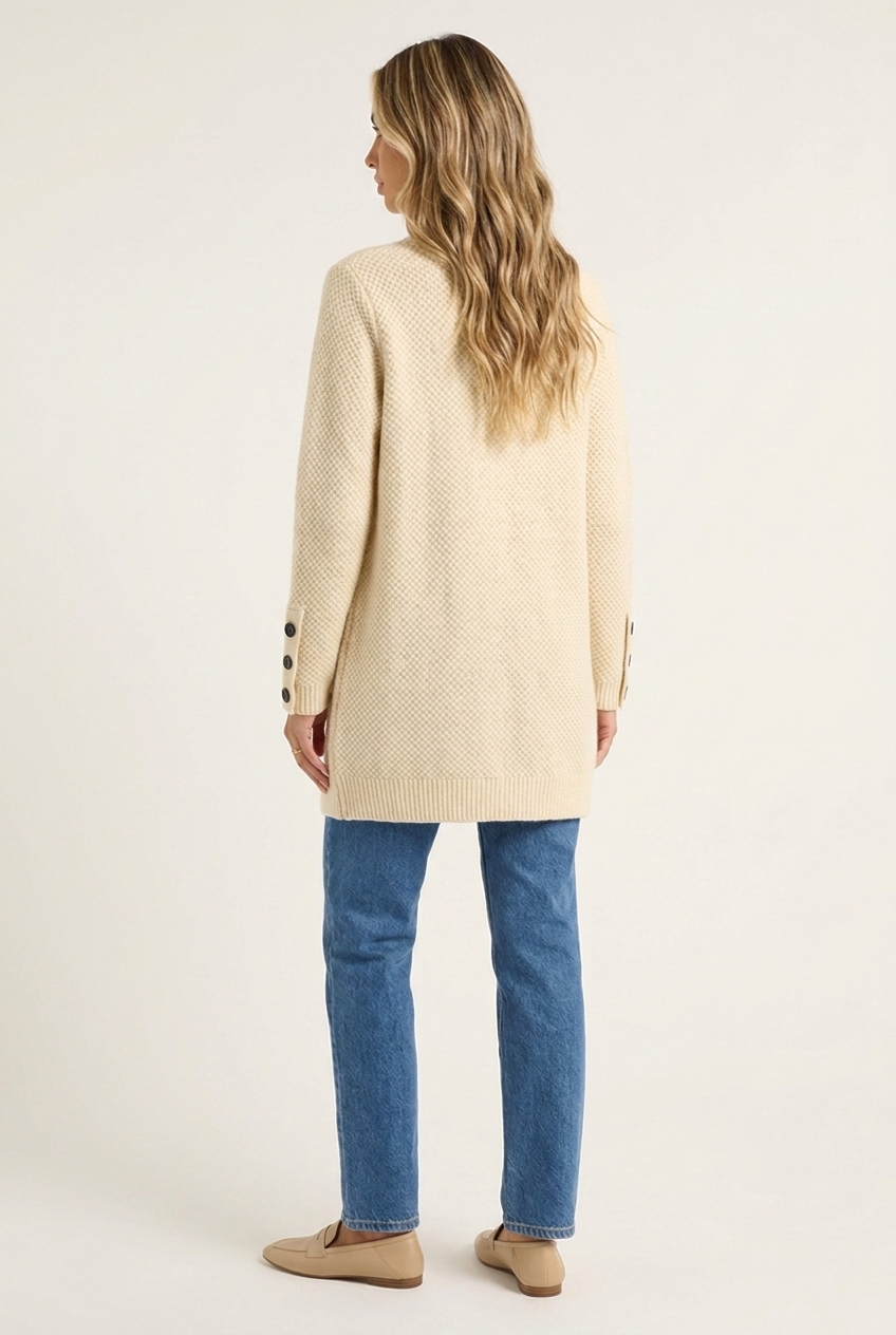 Cardigan Lungo Maglia Morbida Donna