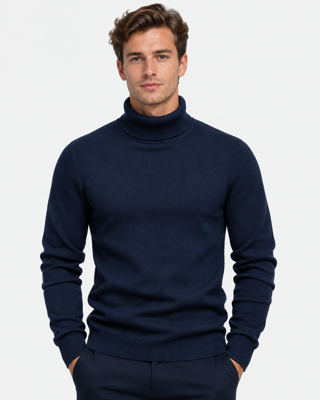 Maglione Dolcevita Slim Fit Cotone Uomo