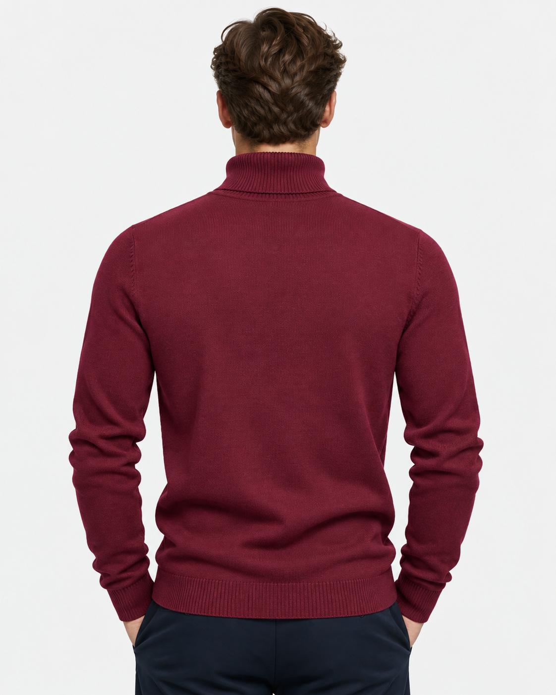 Maglione Dolcevita Slim Fit Cotone Uomo