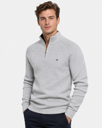 Maglione Mezza Zip a Coste Uomo