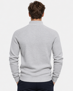 Maglione Mezza Zip a Coste Uomo