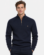 Maglione Mezza Zip a Coste Uomo