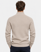 Maglione Mezza Zip a Coste Uomo