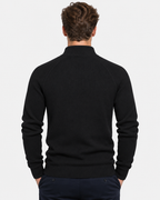 Maglione Mezza Zip a Coste Uomo