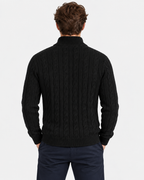 Maglione Mezza Zip Trecce Lana Uomo