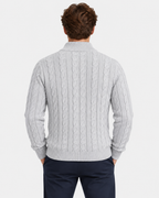 Maglione Mezza Zip Trecce Lana Uomo