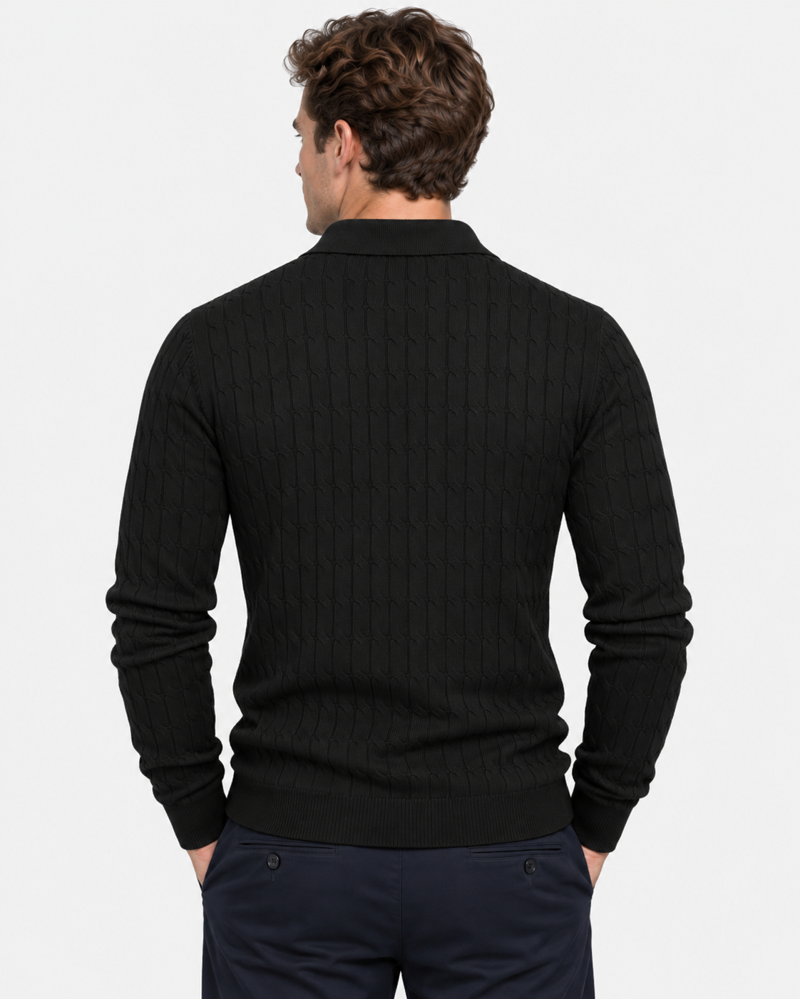 Maglione Polo Manica Lunga Cotone Uomo