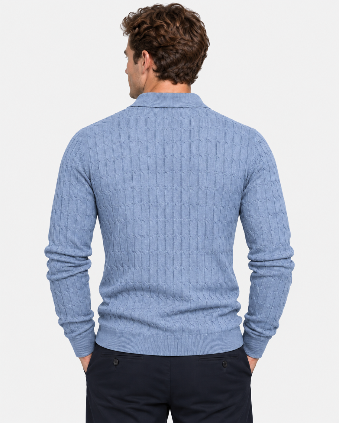 Maglione Polo Manica Lunga Cotone Uomo