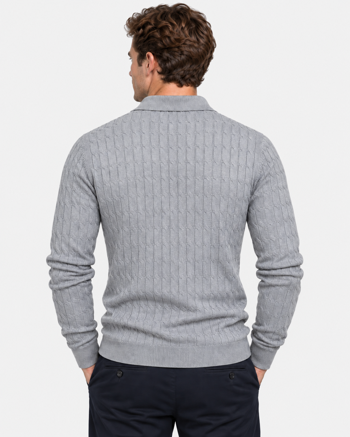 Maglione Polo Manica Lunga Cotone Uomo