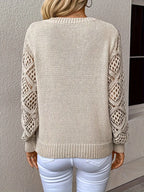 Maglione Scollo a V Traforato Donna
