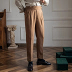 Pantaloni Vita Alta con Risvolto Uomo