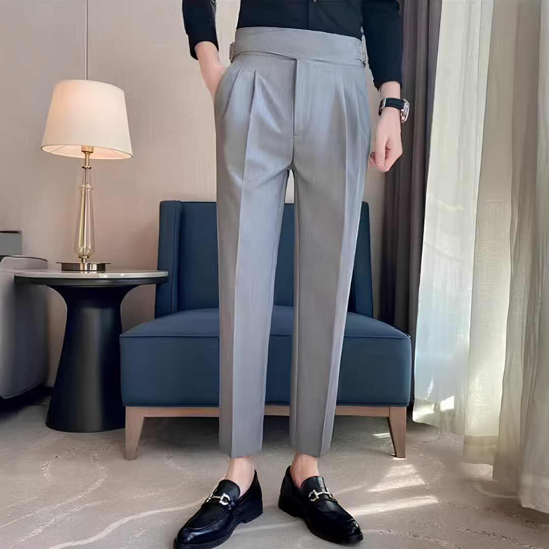 Pantaloni Vita Alta con Pinces Uomo