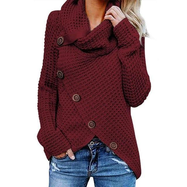 Maglione Collo ad Anello Asimmetrico Donna
