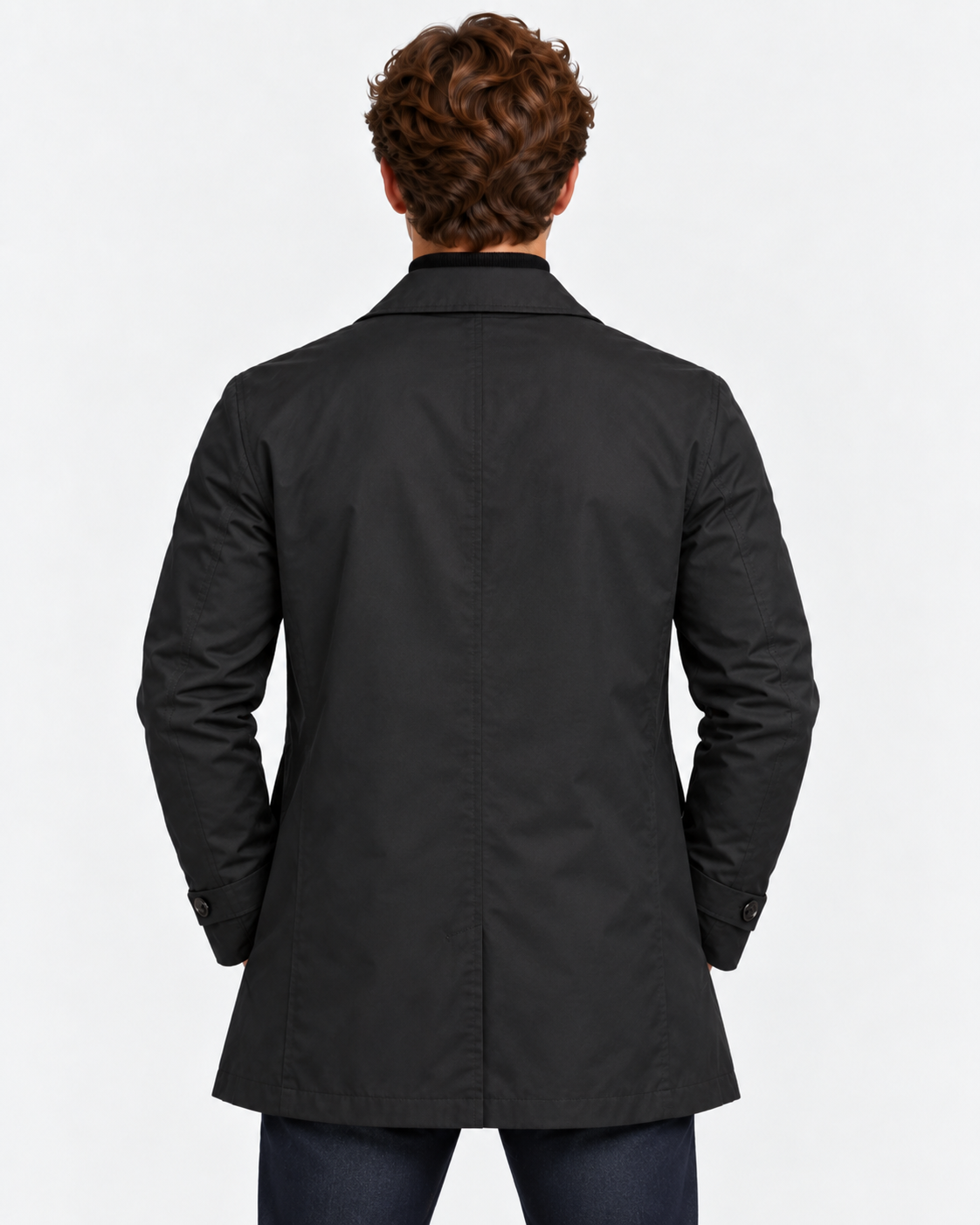Trench Corto Impermeabile con Bottoni Uomo