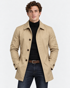 Trench Corto Impermeabile con Bottoni Uomo