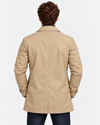 Trench Corto Impermeabile con Bottoni Uomo
