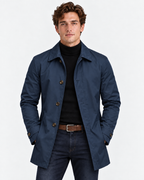 Trench Corto Impermeabile con Bottoni Uomo